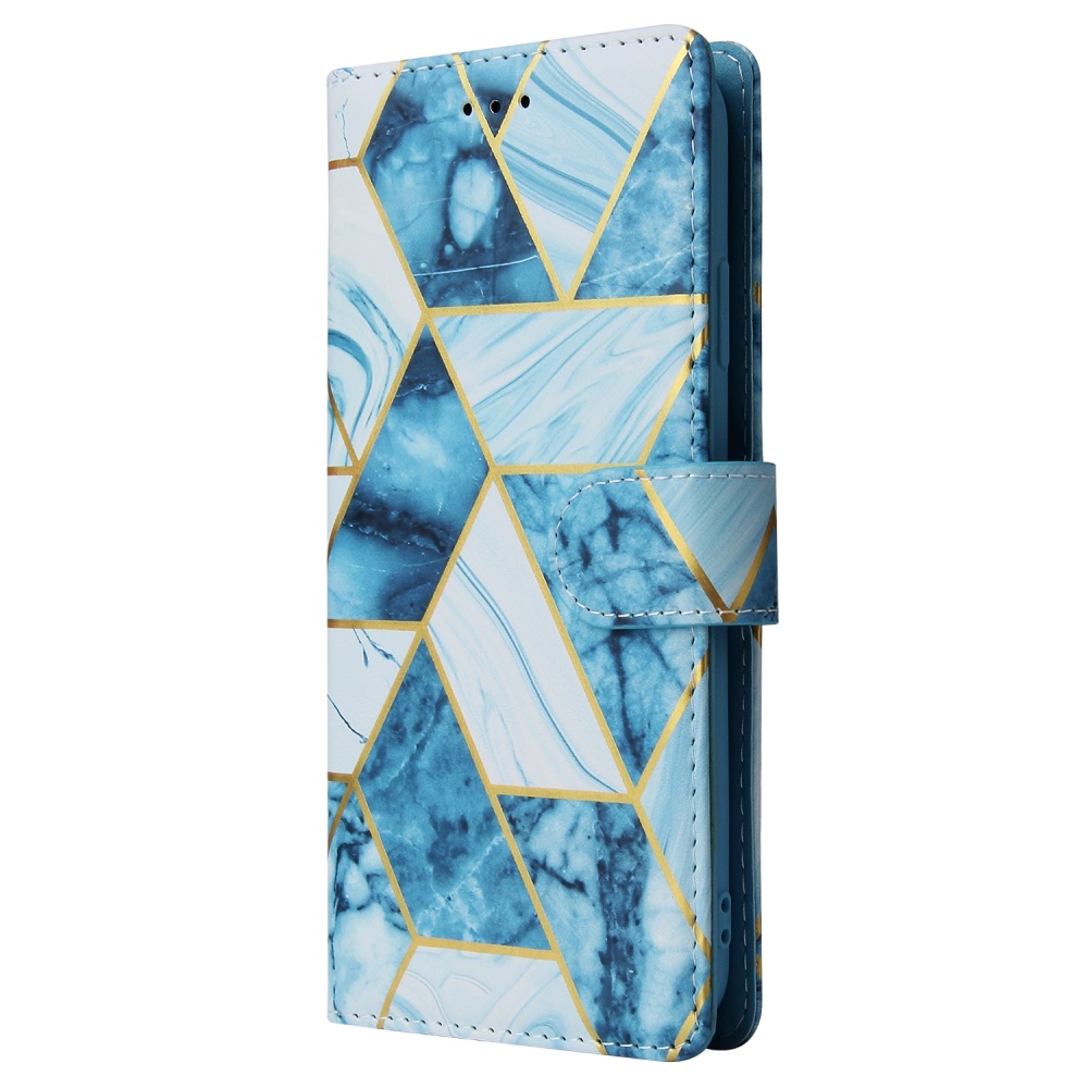 For Iphone Xs Max Mobile Phone Cover Inlay Gold Line Marble Pattern Flip Leather Case black - Image 3