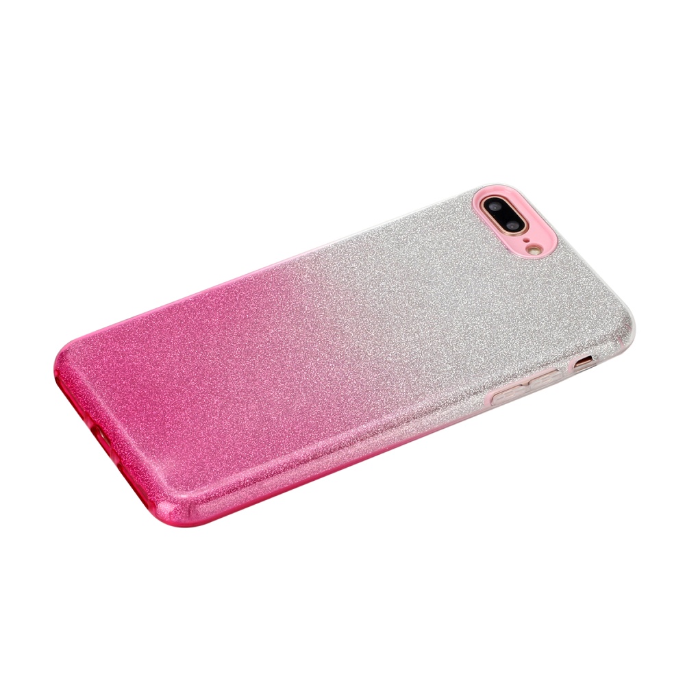 For iphone 6/6S/6 plus/6S plus/7/8/SE 2020 Phone Case Gradient Color Glitter Powder Cover with Airbag Bracket Pink - Image 3