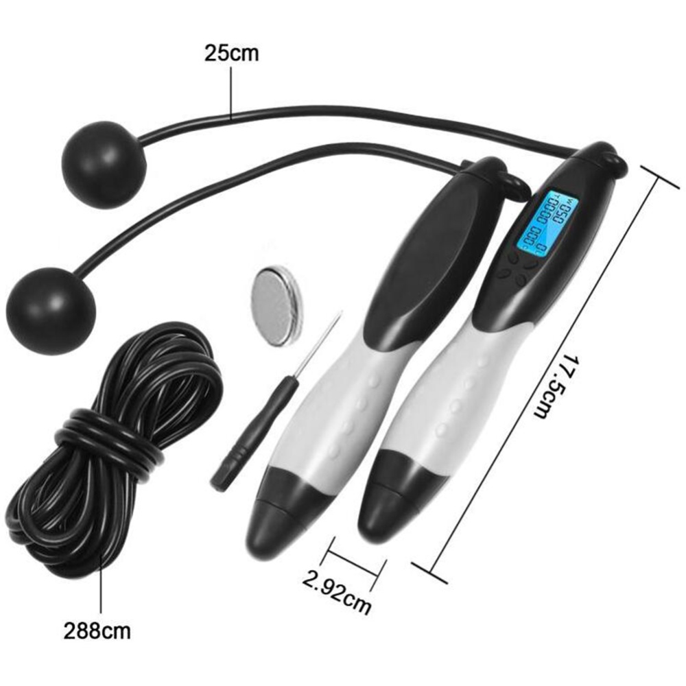 Digital Skipping Rope Professional Gym Fitness Equipment Burning Calorie black - Image 2