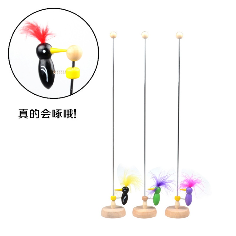 Cute Wooden Woodpecker Shaped Toy Kids Puzzles Educational Teaching Aids Random Color - Image 3