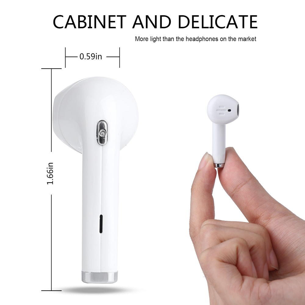 Mini Wireless In-Ear Bluetooth Earphone 180 Degrees Rotated Headset for iPhone Samsung white - Image 3