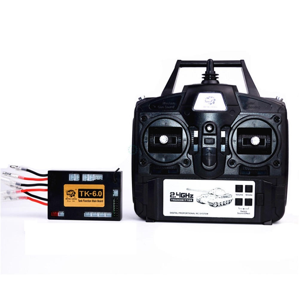 6.0 Function Mainboard + 2.4G Transmitter Remote Control System Set for Heng Long 1/16 RC Car Model black - Image 3