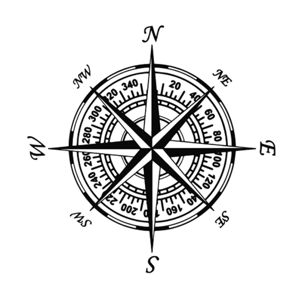 Compass Nautical Navigate Style Vinyl Car-styling Decal Motorcycle Car Sticker white - Image 3