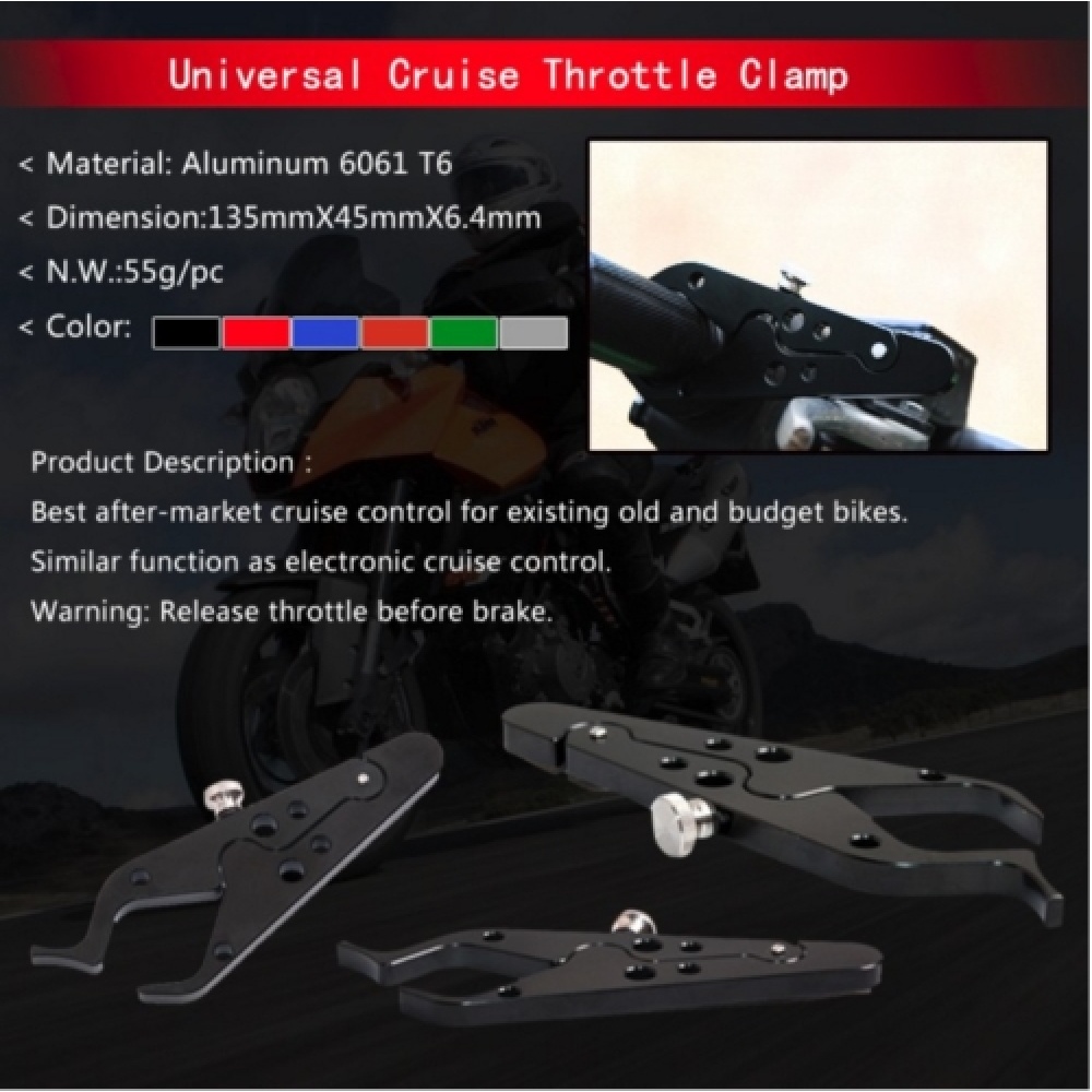 Universal Motorcycle Cruise Control CNC Throttle Lock Assist black - Image 2