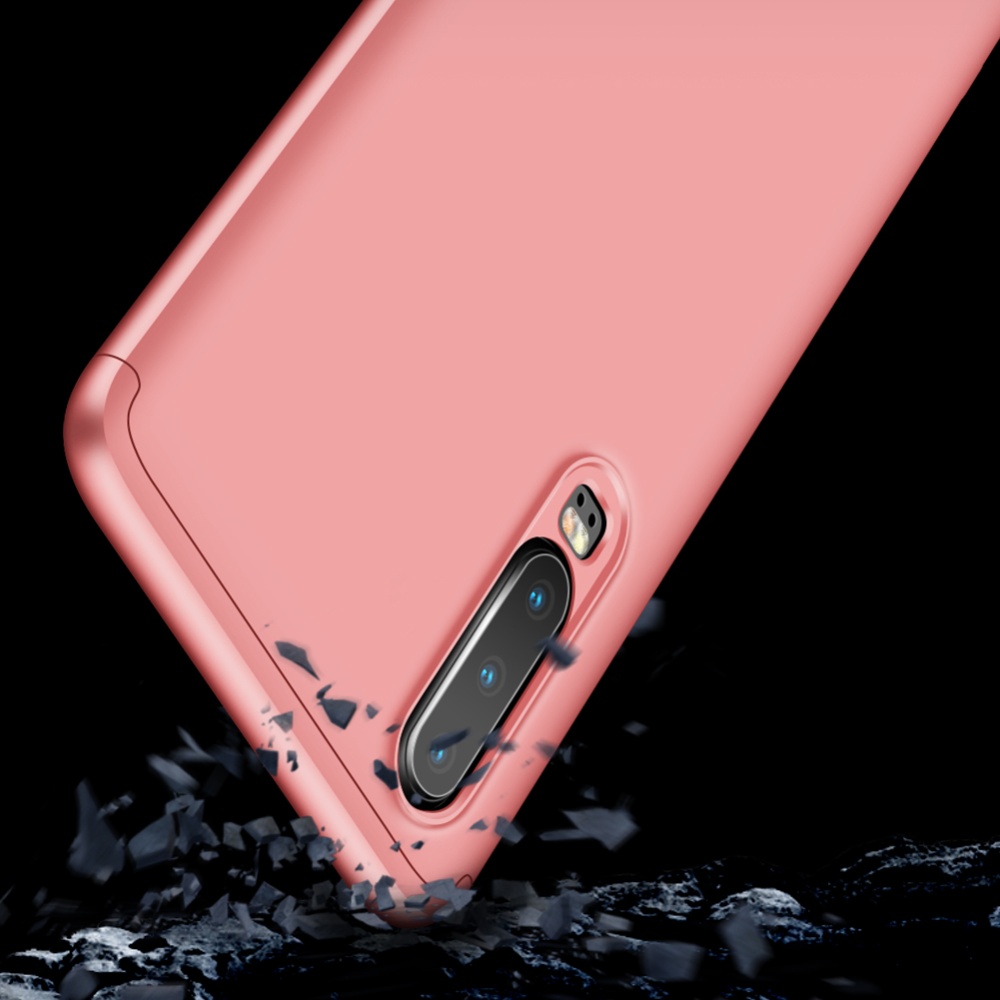 For HUAWEI P30 LITE Ultra Slim PC Back Cover Non-slip Shockproof 360 Degree Full Protective Case Rose gold - Image 3