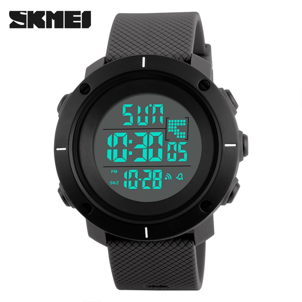 SKMEI Men Electronic Watch Led Luminous Multi-functional Fashion Waterproof Outdoor Sports Wristwatch (large) gray large - Image 3