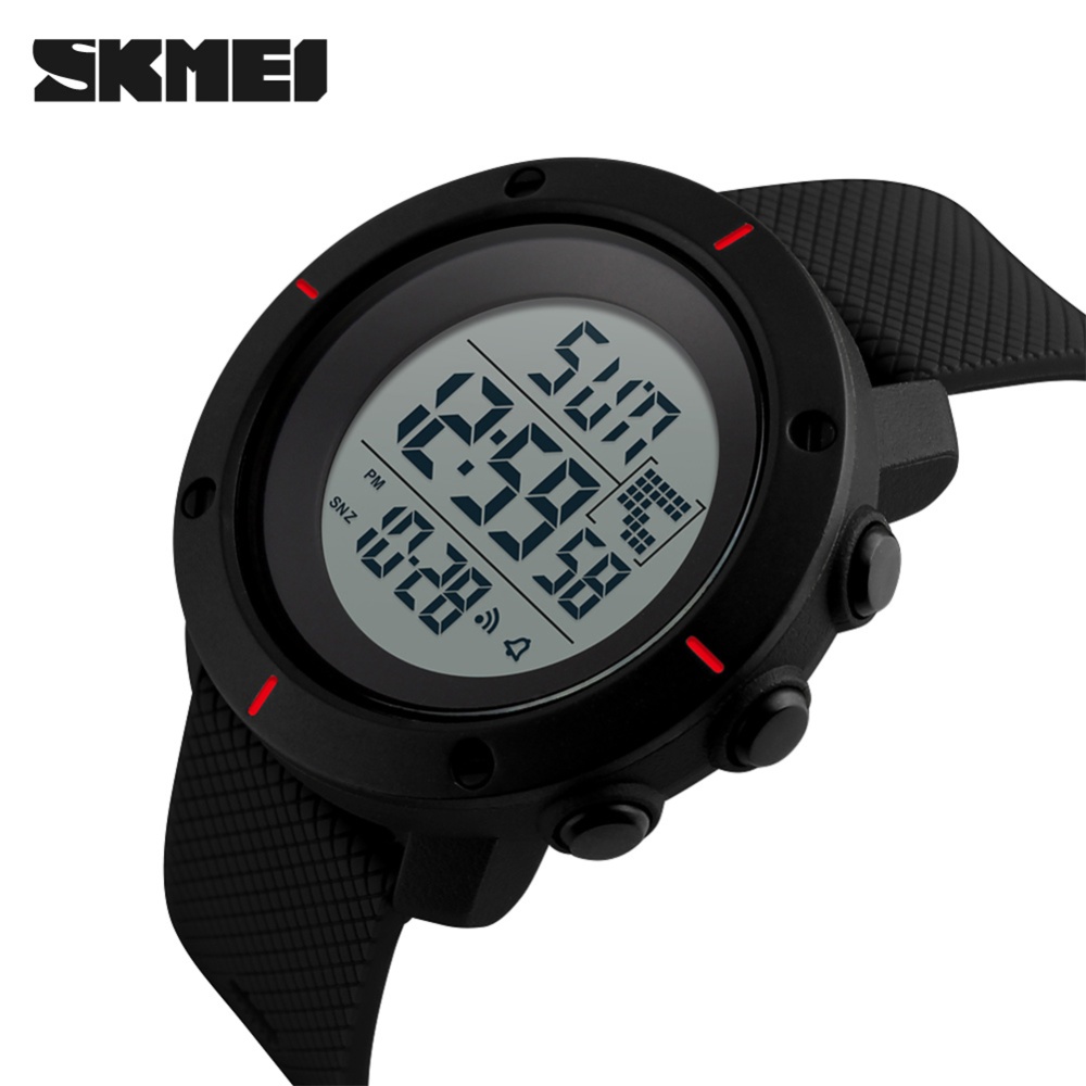 SKMEI Men Electronic Watch Led Luminous Multi-functional Fashion Waterproof Outdoor Sports Wristwatch (large) red large - Image 2