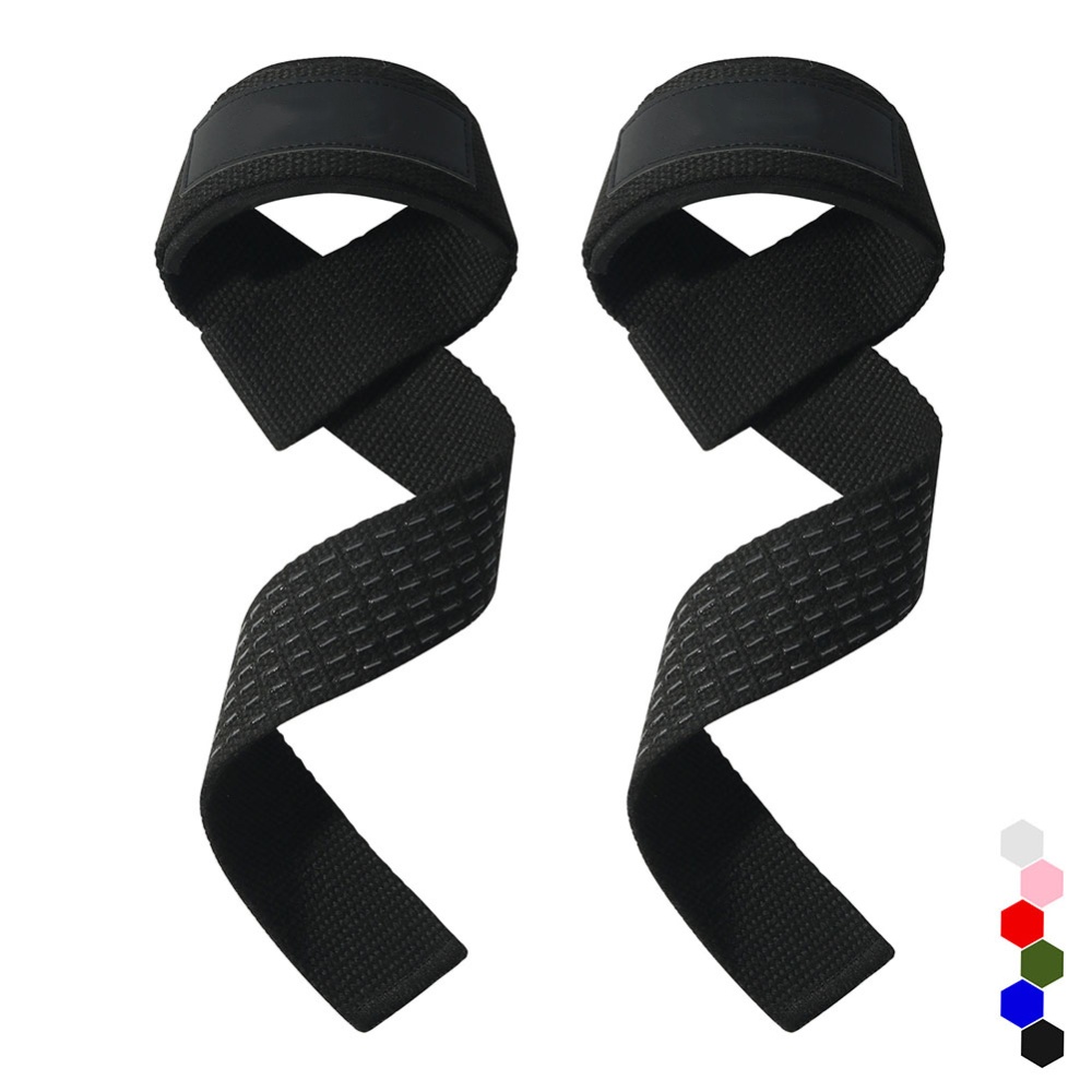 2pcs Weight Lifting Wrist Straps Silicone Non-slip Wear-resistant Gym For Fitness Bodybuilding Training black - Image 2