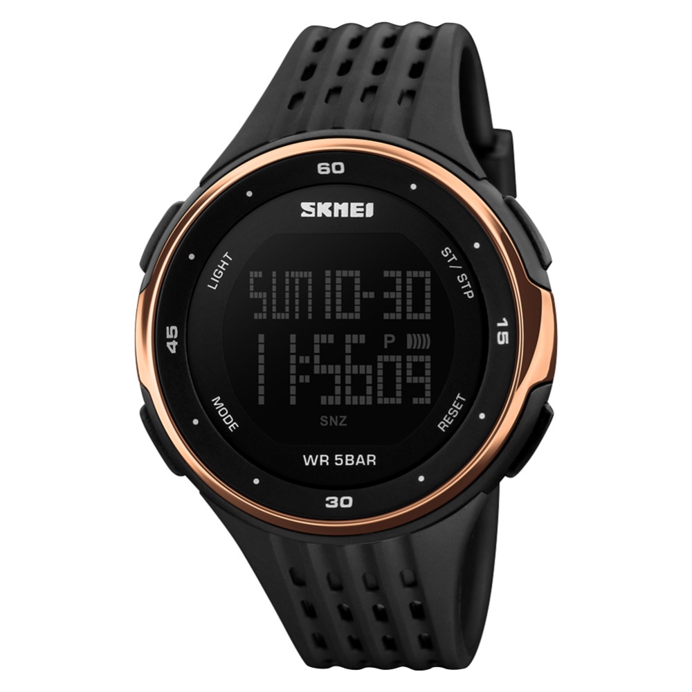 SKMEI Men Women Electronic Watch Multi-functional Led Luminous Waterproof Sports Mountaineering Outdoor Rose gold - Image 2