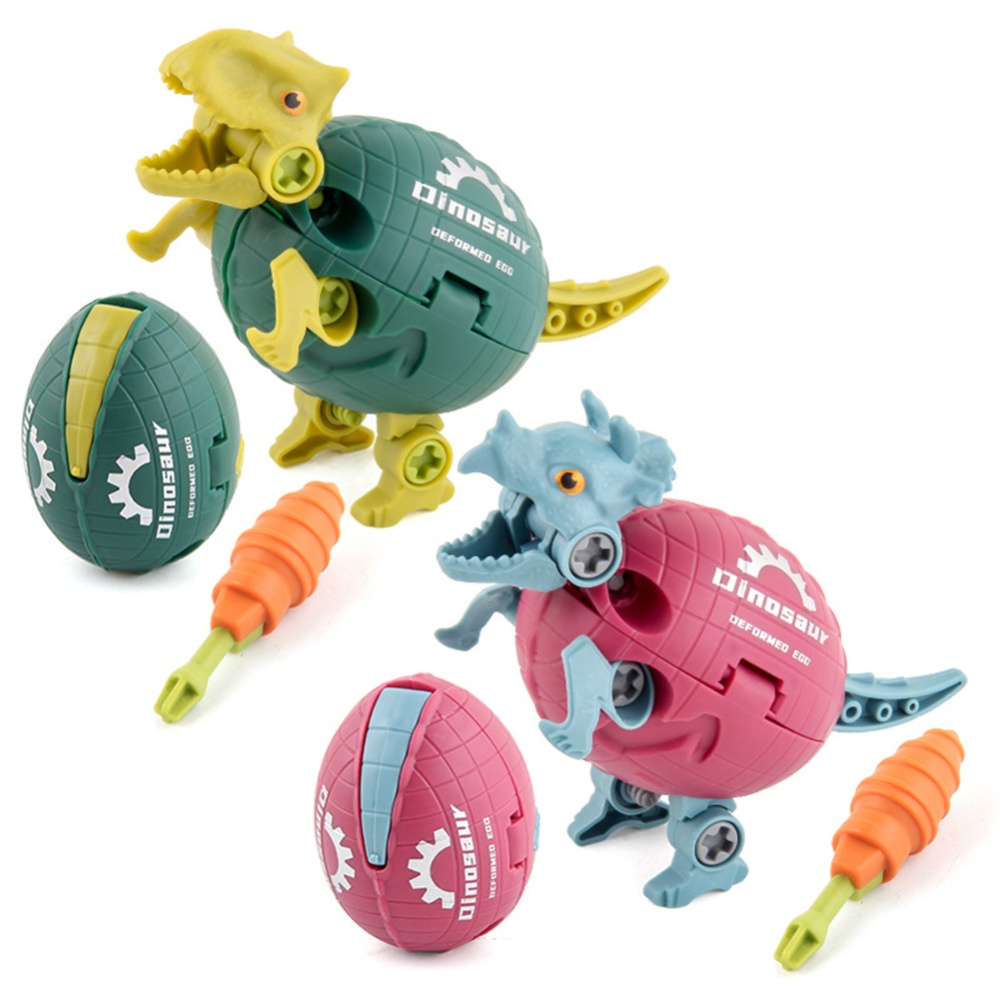 Diy Deformed Assembling Dinosaur Eggs Toy Screwing Disassembling Children Puzzle Toys Triceratops - Image 3