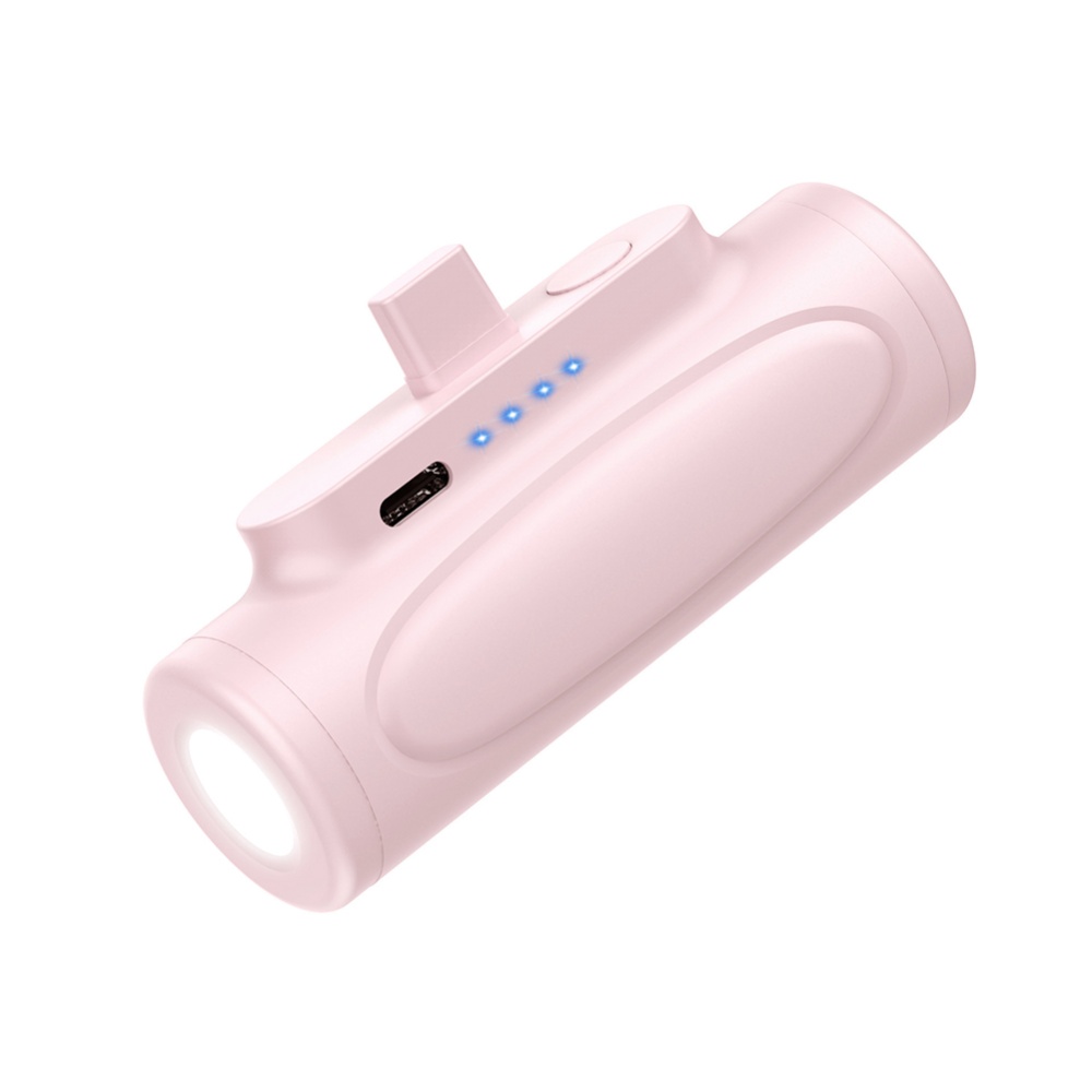 Mini 5000mah Pocket Power Bank with Led Flashlight Wireless Portable Fast Charging Emergency Pink for IOS - Image 3