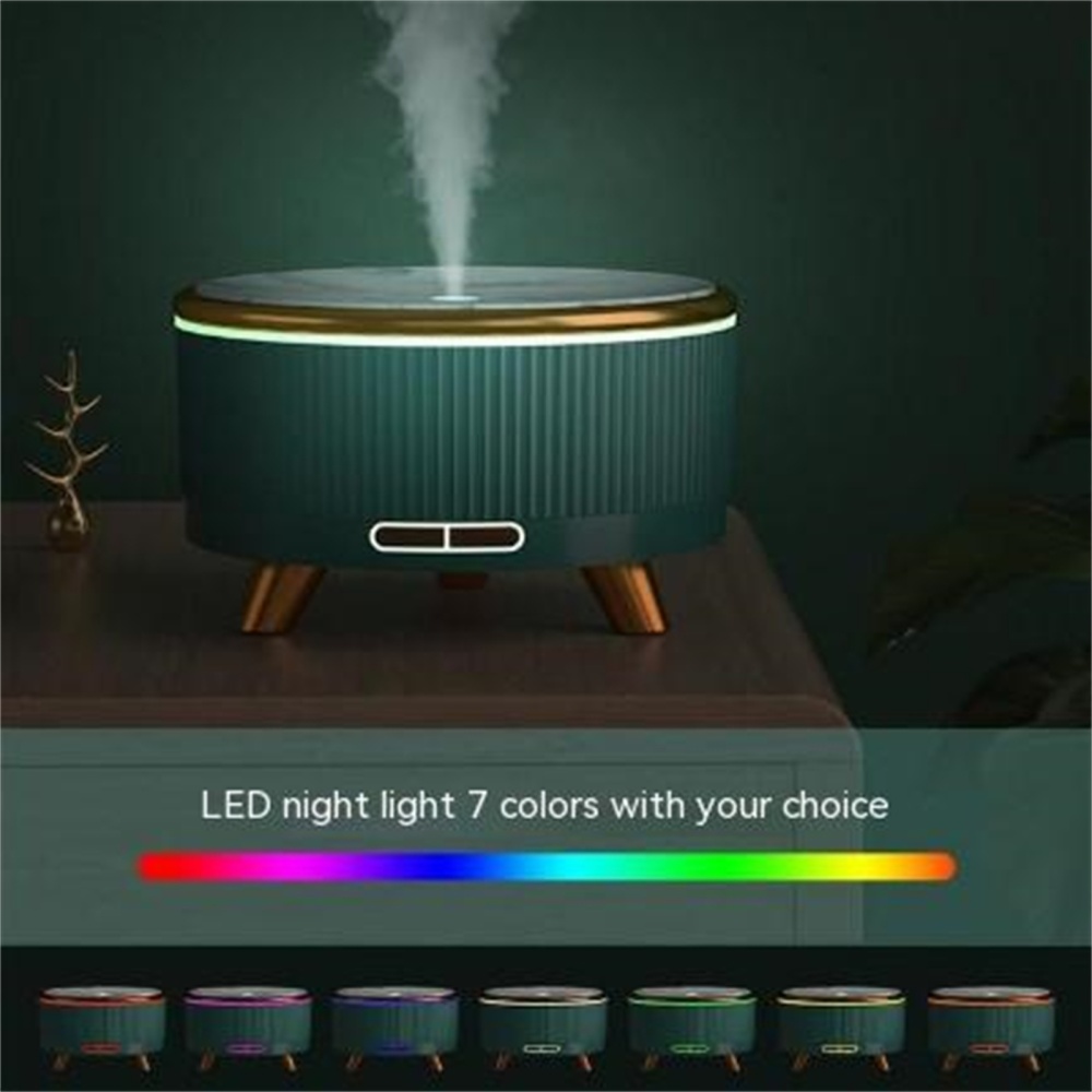 500ml Ultrasonic Household Mini Humidifier Low Noise Large Capacity Aroma Essential Oil Diffuser Dark Green US Plug - Image 3