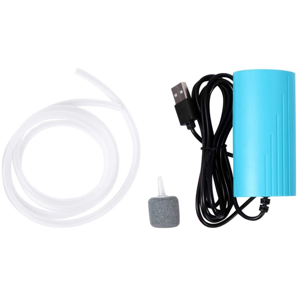 Oxygen Pump Silent Mini Portable Usb Aquarium Air For Fish Bowl Blue - Image 3