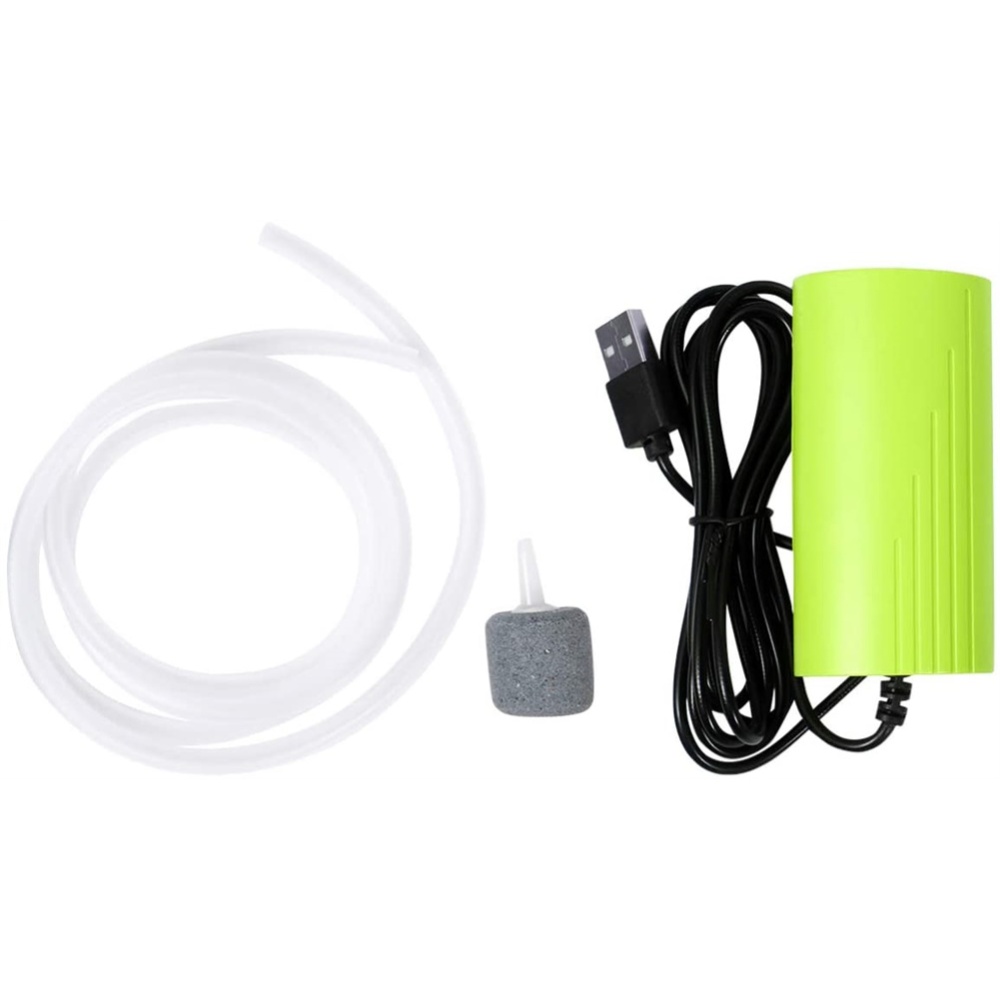 Oxygen Pump Silent Mini Portable Usb Aquarium Air For Fish Bowl Green - Image 2