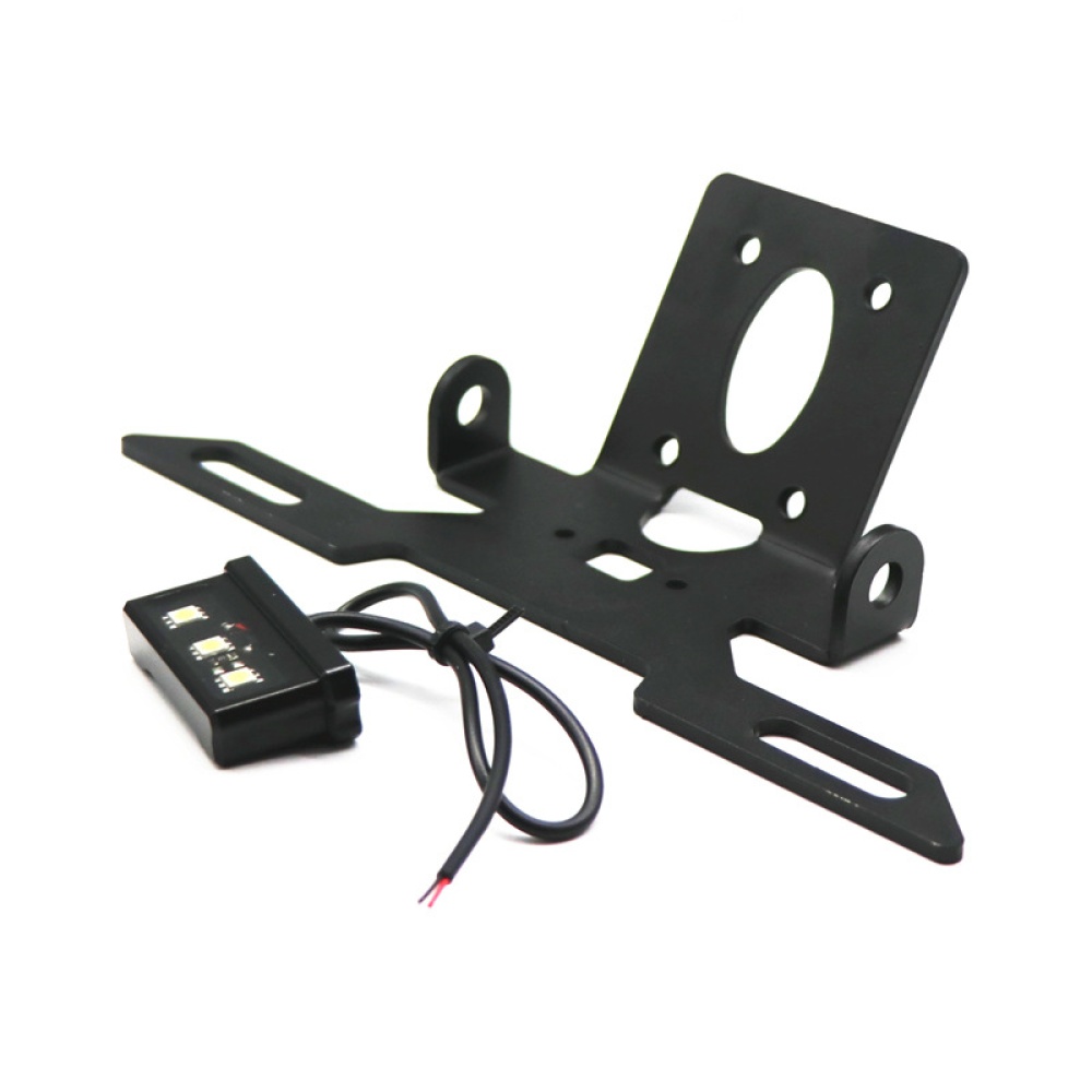 Motorcycle License Plate Frame Holder Bracket with Light for YAMAHA YZF R6 17-20 black - Image 3