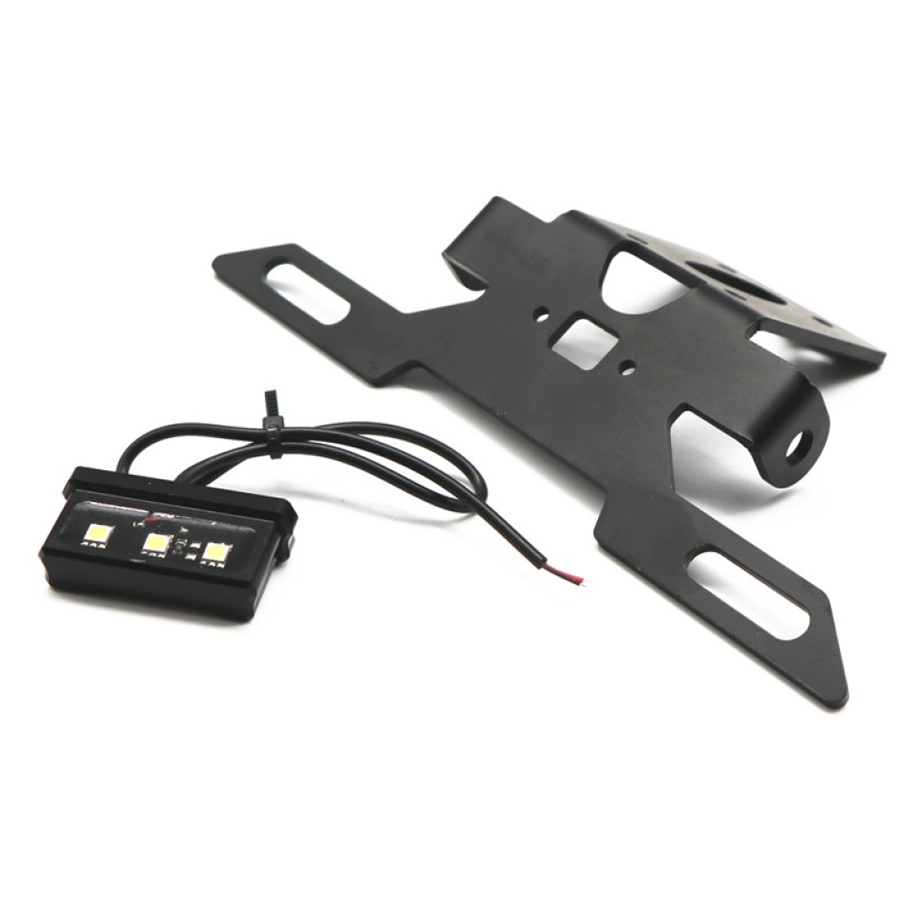 Motorcycle License Plate Frame Holder Bracket with Light for YAMAHA YZF R6 17-20 black - Image 2