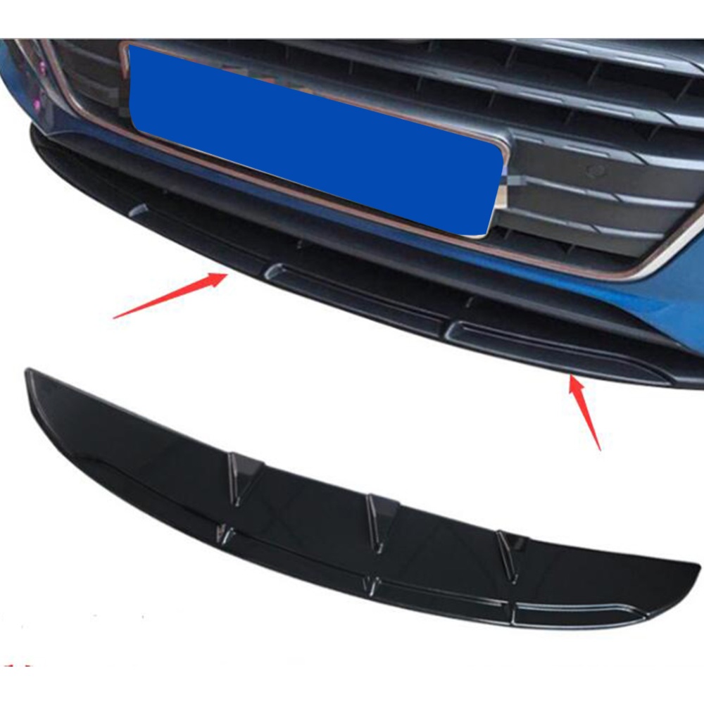 Universal Car Front Bumper Lip Spoiler Diffuser Fins Body Kit Car-styling Carbon black - Image 2