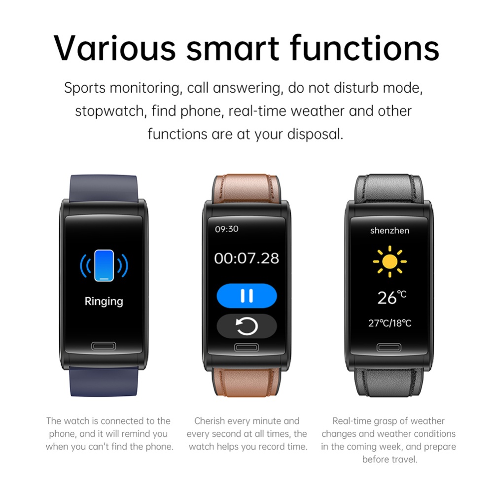 E600 Ecg Smart Watch Heart Rate Blood Oxygen Monitor Waterproof Sport Bracelet - Image 3