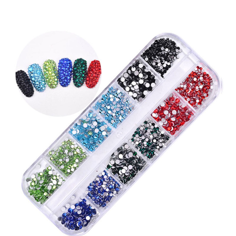 12 Grid Imitation Diamond Nail Art Box Mineral Jewelry Mixed Bride Phototherapy DIY Tool 6# - Image 3