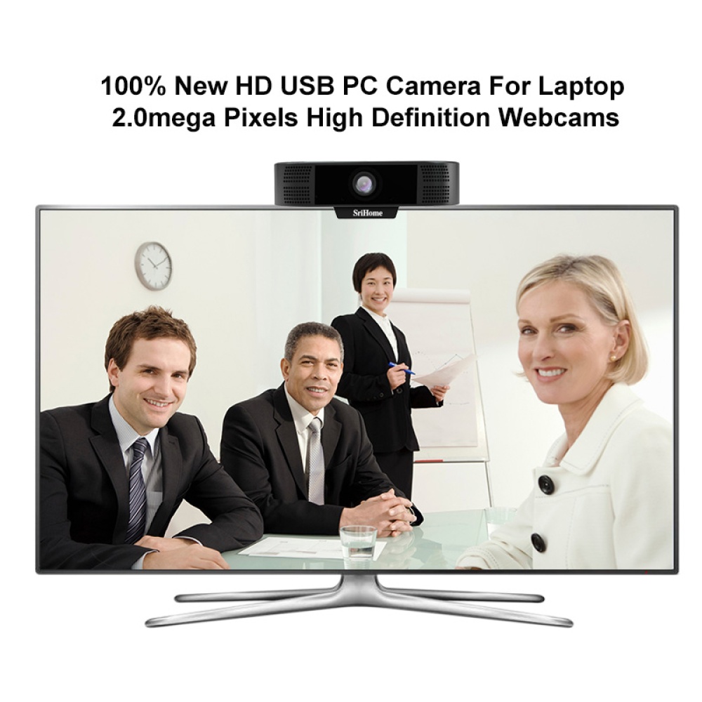 Computer Video Camera Network Conference 1080p Hd with Noise Reduction Microphone black - Image 3