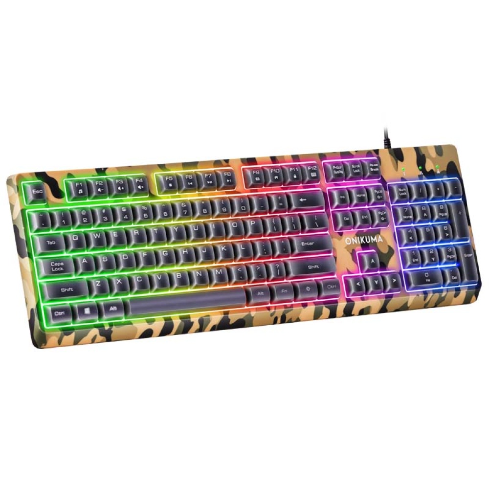 Keyboard Mouse Headset Set Light-emitting Adjustable 1600dpi Camouflage Yellow - Image 2