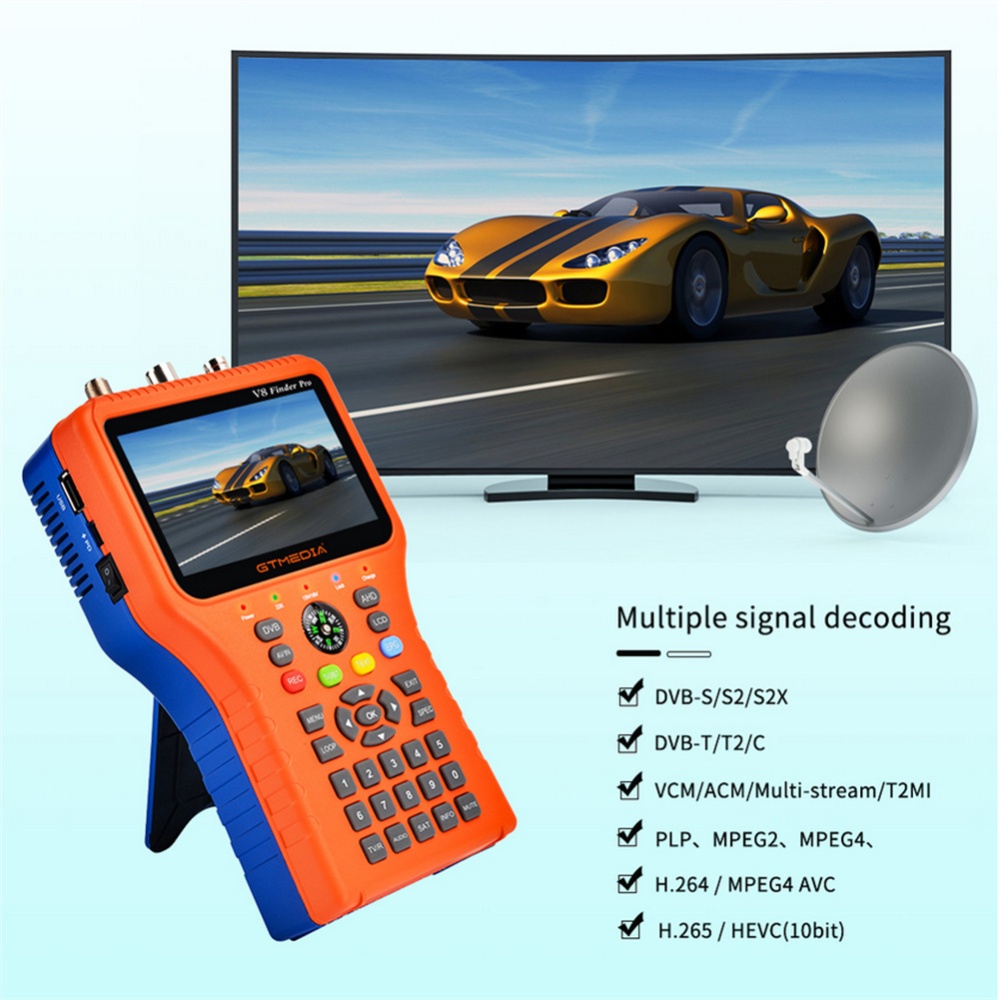 V8 Finder Pro Dvb-s2 T2 C Ahd Atsc Hd Star Satellite Meter Terrestrial Spectrum Analyzer US Plug - Image 2