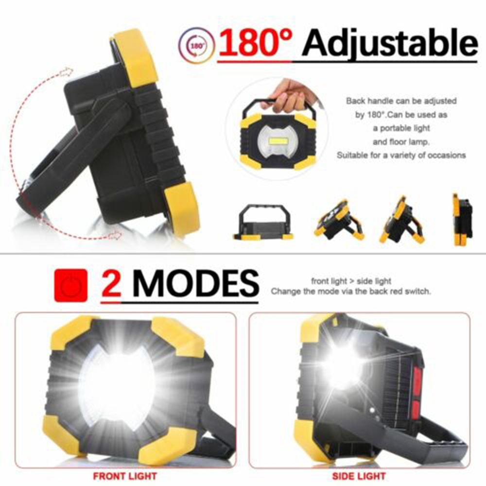 80000lm Solar Led Work Light USB Rechargeable Flashlight Camping - Image 3