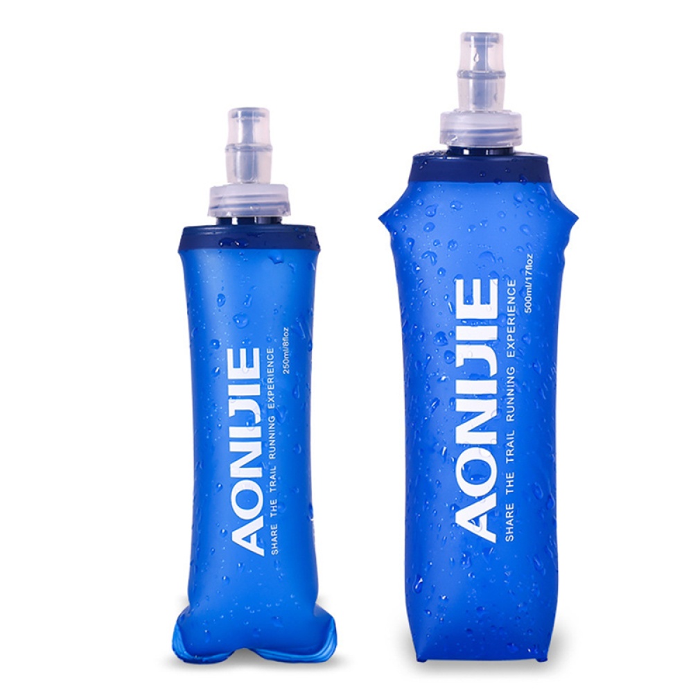 250ML/500ML Soft TPU Foldable Sports Water Bottle for Running Camping Hiking BPA & PVC Free Bag Dark blue 250ML_One Size - Image 3