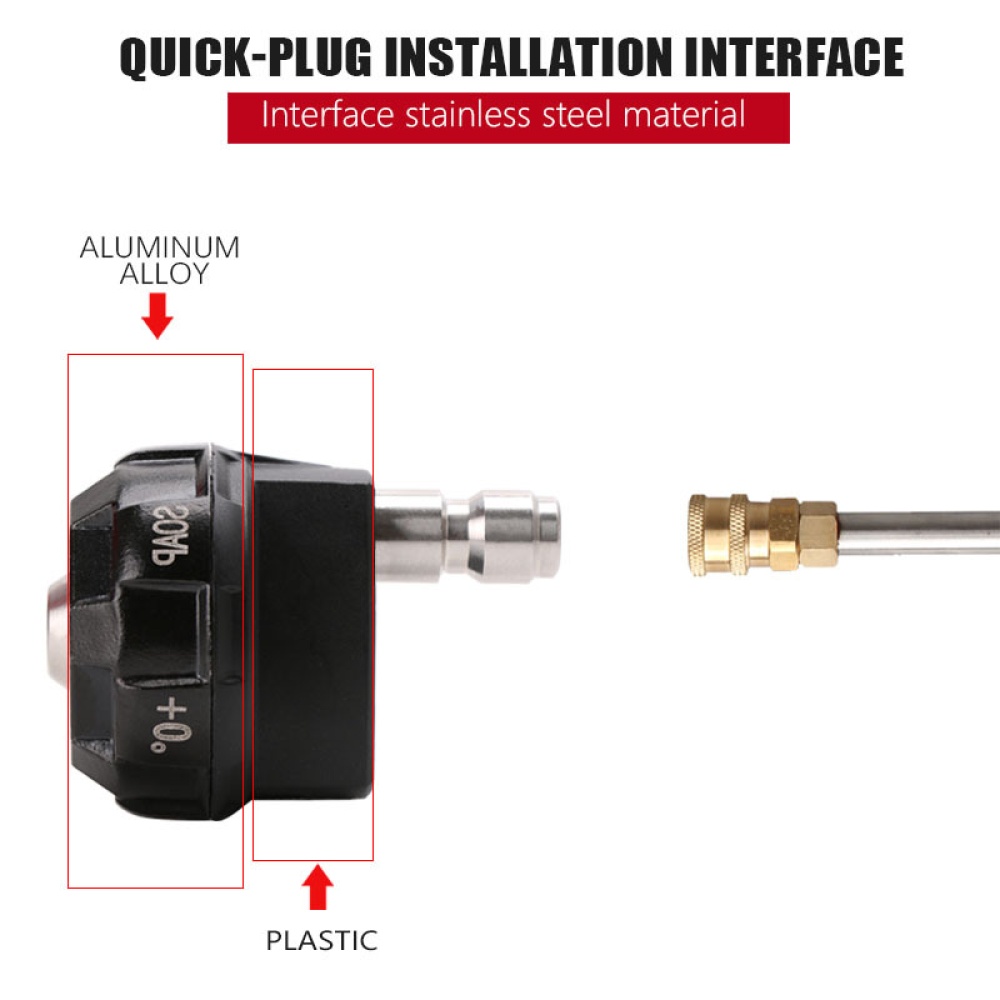 6 In 1 Spray Nozzle Adjustable 1/4-inch Quick Connector 4000 PSI Pressure Washer As picture show - Image 3