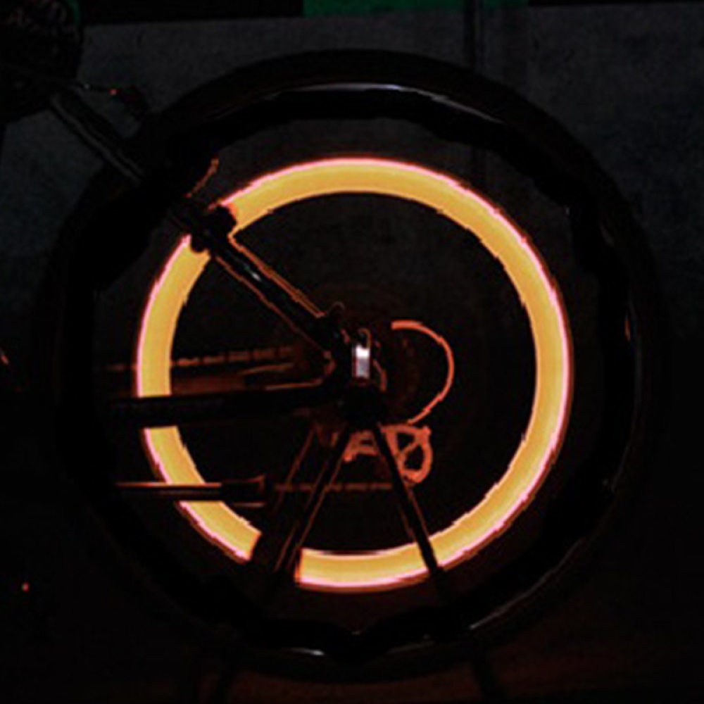 Motion Activated LED Flash Tyre Wheel Valve Cap Light for Car Bike Motorbicycle Yellow - Image 2