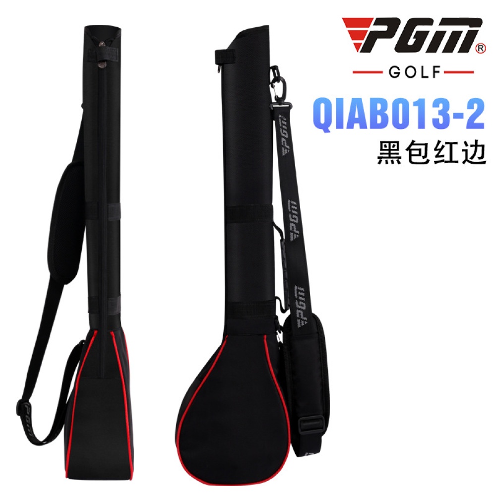 Portable Lightweight Golf Clubs Carry Bag with Three Mini Nylon Travel Black bag red edge - Image 2