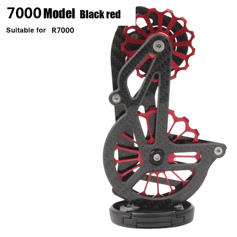 Road Bike Carbon Fiber Rear Pulley Guide Wheel 5800 7000 8000 9000 Bicycle Accessories guide wheels black red - Image 2