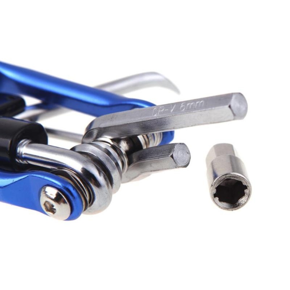 Multifunction Bicycle Repairing Set Carbon Steel Bike Repair Kit Wrench Screwdriver Chain blue - Image 3