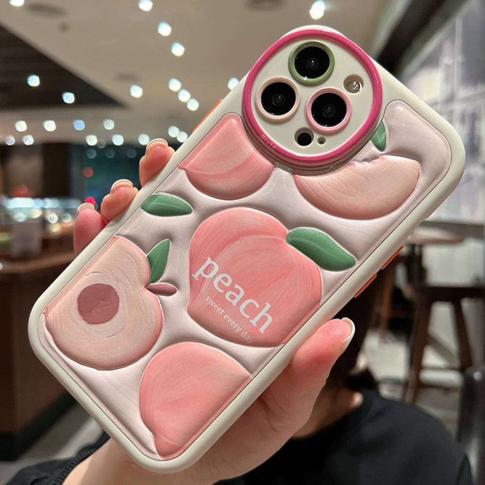 Phone Case Cartoon Fruit Pattern Design Compatible For Iphone 14/13/12/11 Series Protective Shell Peach collection 14 - Image 2