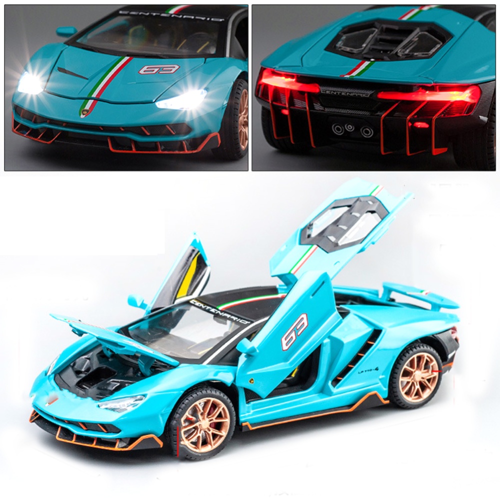 Lp770 1:24 Simulation Car Model 3 Modes Children Alloy Pull Back Ornaments for Boys Birthday Gifts Bright Black - Image 3