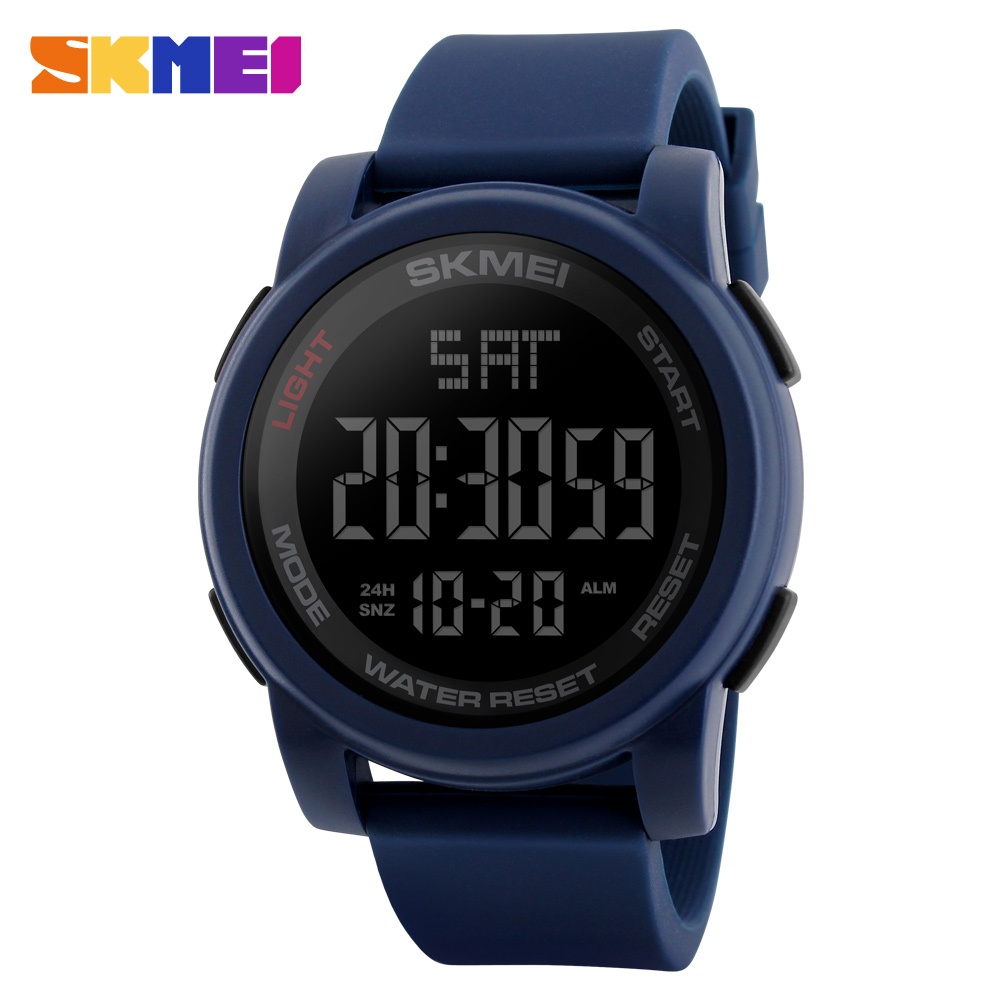 SKMEI Men Sport Watch Alarm Clock Waterproof Multifunction Outdoor Student Digital blue - Image 2