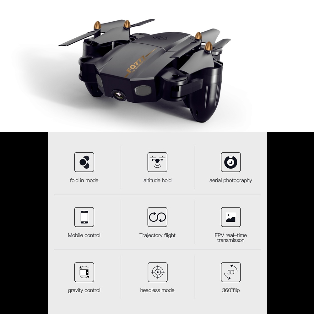 FQ777 FQ36 Mini WiFi FPV with 720P HD Camera Altitude Hold Mode Foldable RC Drone Quadcopter RTF 2 million WIFI - Image 3