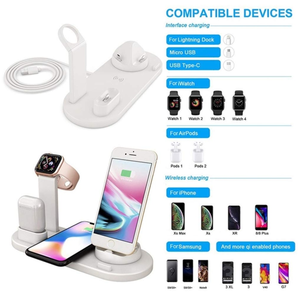 3 in1 Rotatable Wireless Charger Stand for iPhone Airpods Multi Function Charging black - Image 3