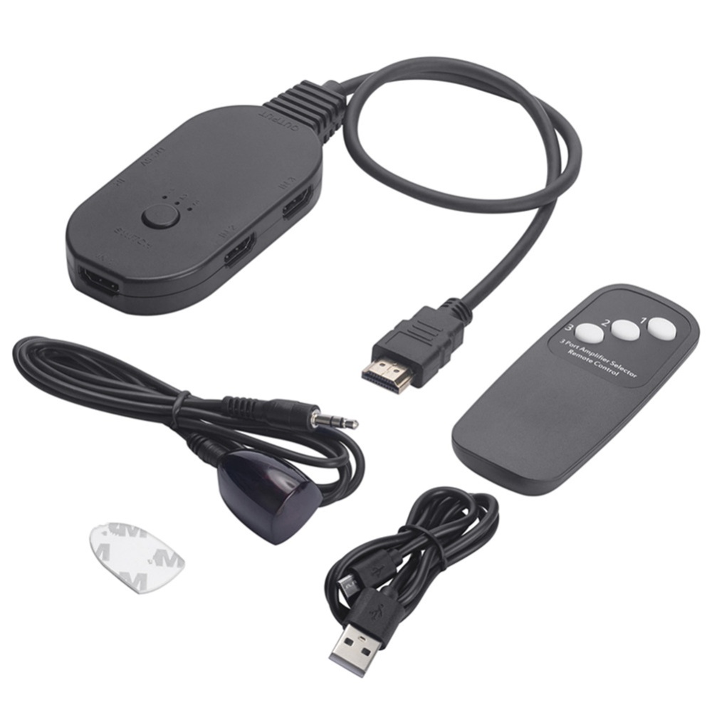 Hdmi Switcher 3-in-1 out 4k 60hz Hd Video Audio Converter Splitter Adapter