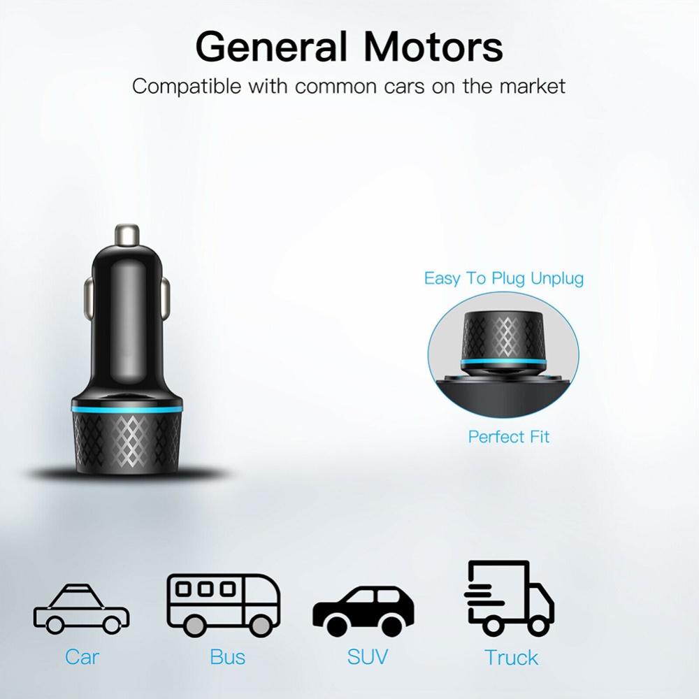 Qc3.0 Usb Car Charger Dual Channel Pd20w Ultra-fast Charging Adapter With Blue Soft Led Light For Mobile Phones Tablets Navigators black - Image 2