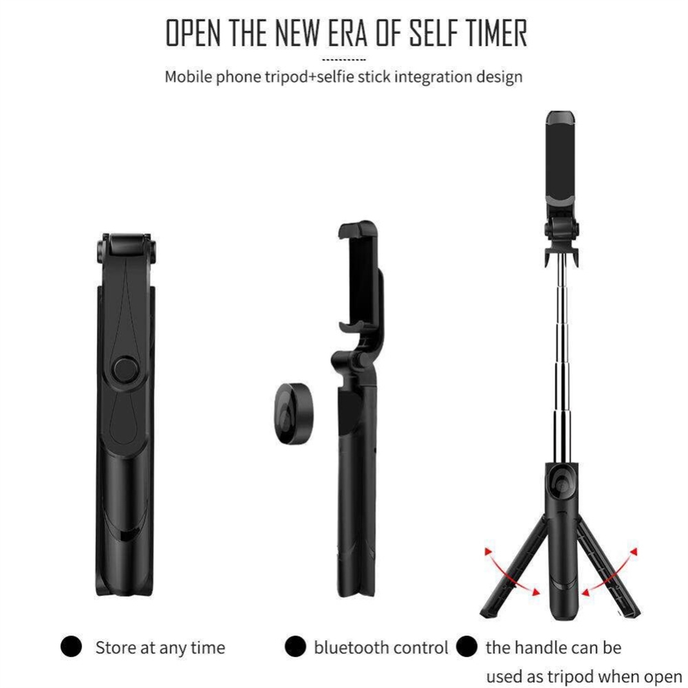 Xt-09 Smartphone Selfie Stick Bluetooth-compatible Control Adjustable Height With Tripod Compatibility For Android 10.0 Above Ios black - Image 3