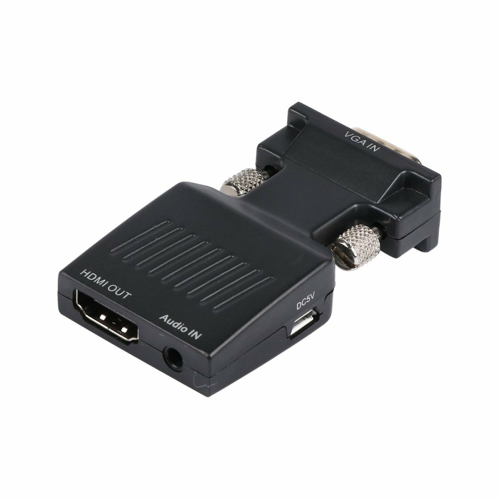 VGA to HDMI 1080P AV Converter HDTV Audio Video Cable Adapter for PC DVD STB black_VGA - Image 3