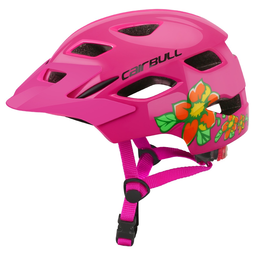 Children Protective Helmet Mountain Road Bike Wheel Balance Scooter Safety with Tail Light Pink_S-M (50-57CM) - Image 2