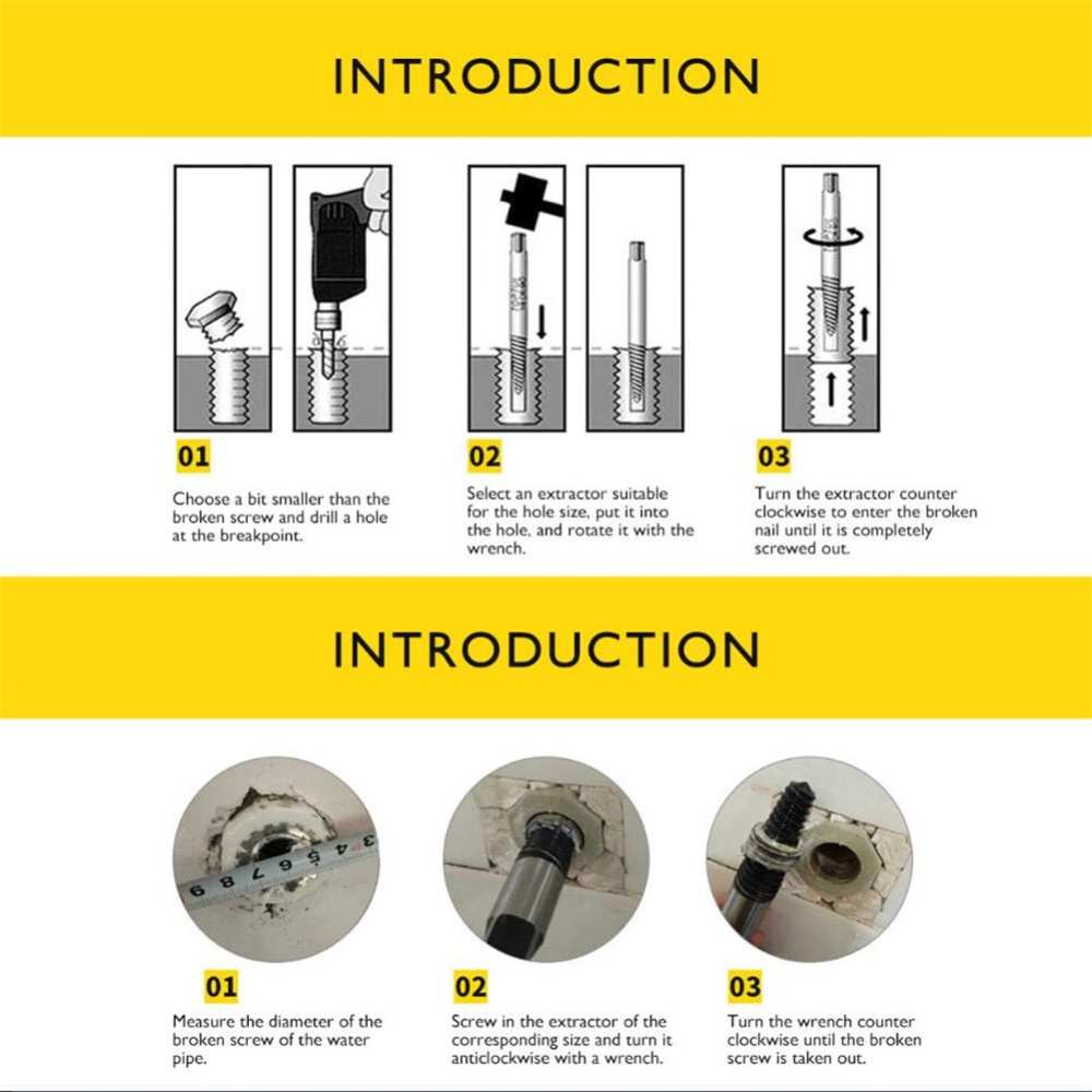 Screw Extractors Damaged Broken Screws Removal Tool Used in Removing the Bolts Drill Bits 1 - Image 3