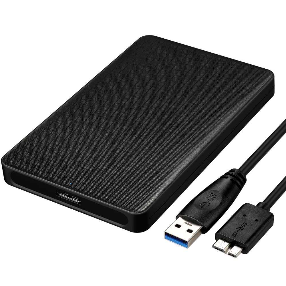 2.5 inch Hard Disk Box USB 3.0 Mobile SSD Sliding Closure Plaid Texture Removable Cartridge black - Image 2