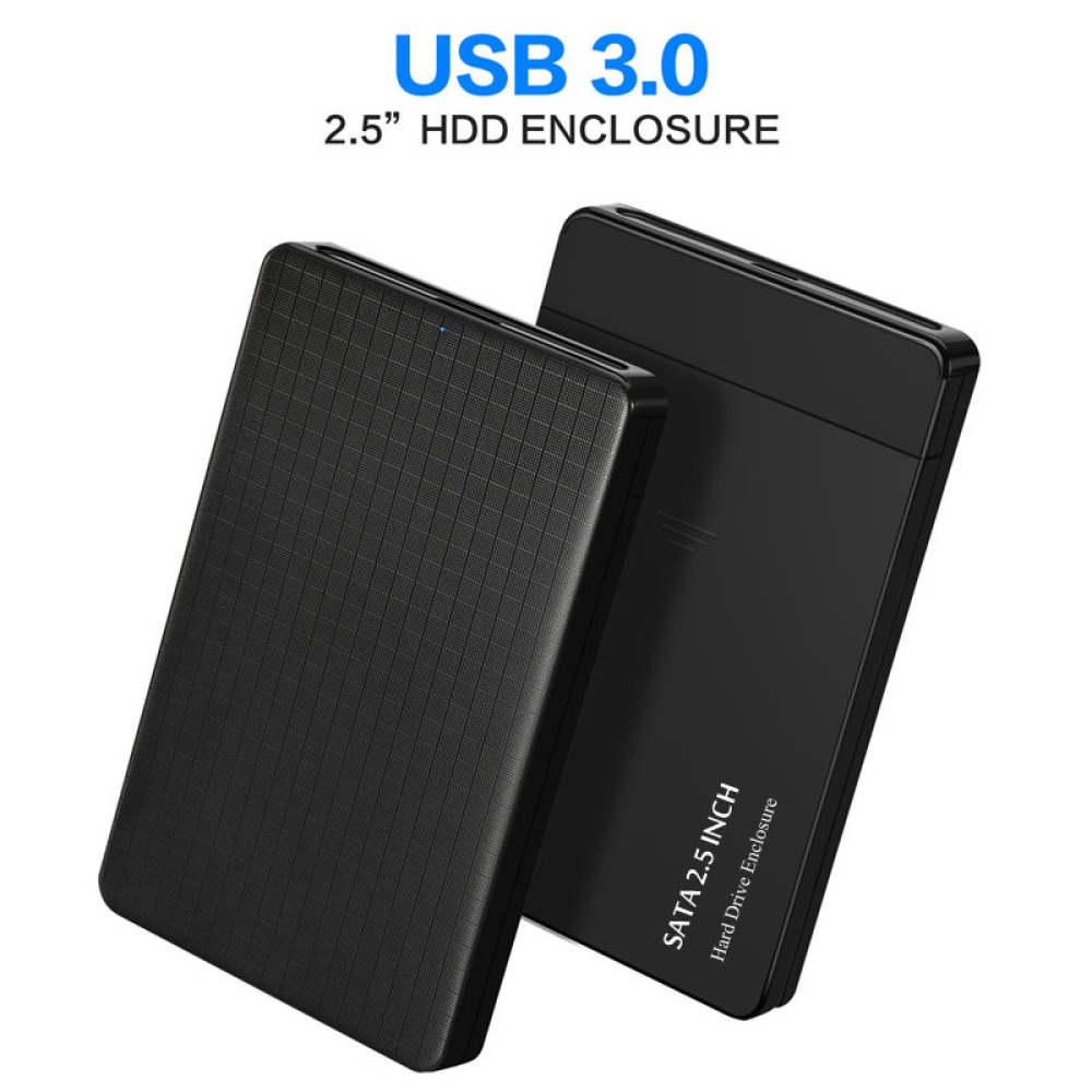 2.5 inch Hard Disk Box USB 3.0 Mobile SSD Sliding Closure Plaid Texture Removable Cartridge black - Image 3