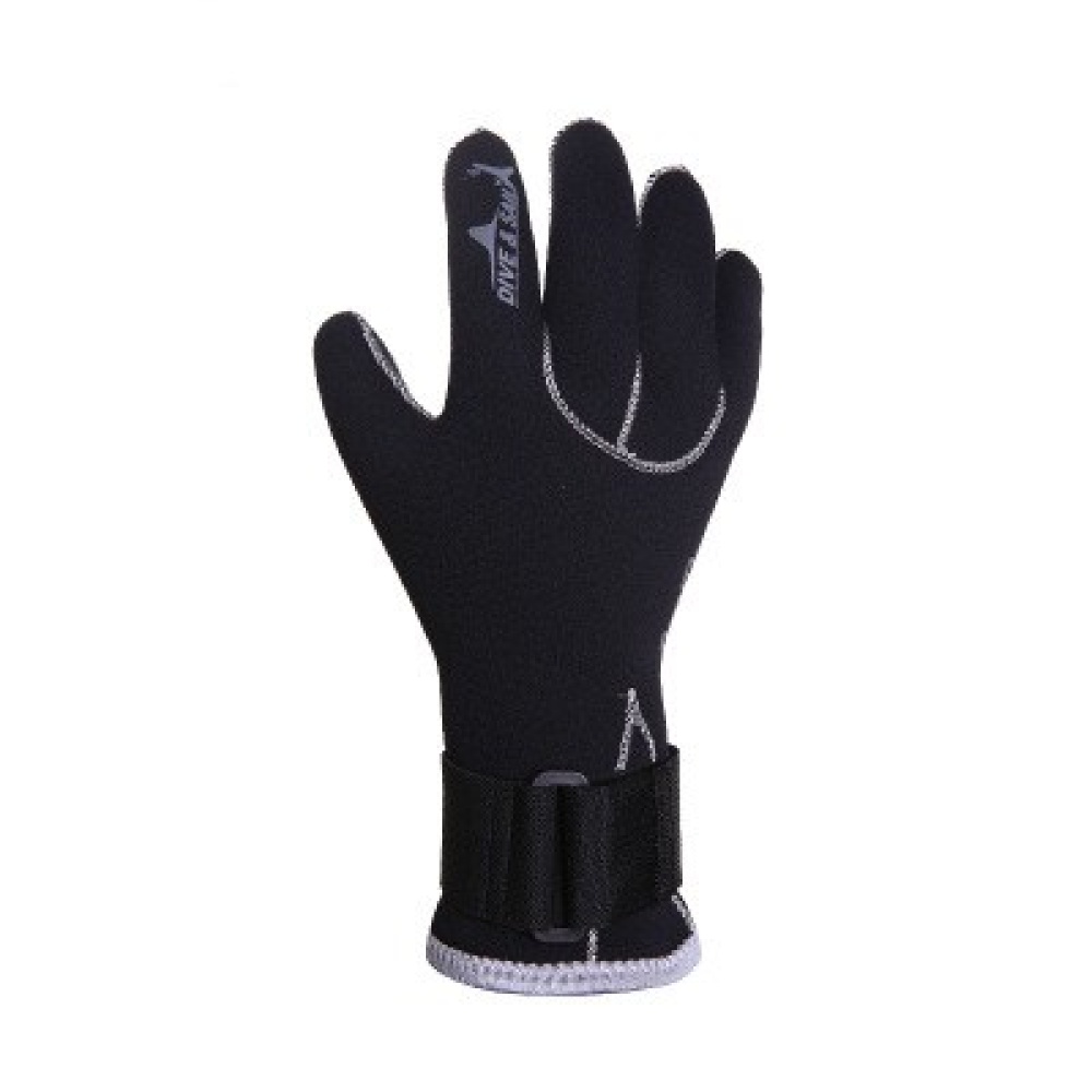 3MM Diving Surfing Anti-Slip Flexible Thermal Gloves with Adjustable Waist Strap Black L - Image 2