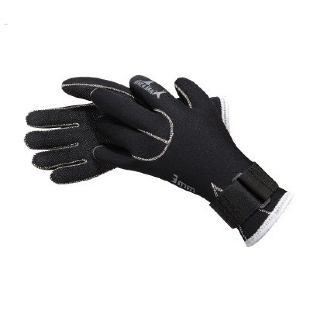 3MM Diving Surfing Anti-Slip Flexible Thermal Gloves with Adjustable Waist Strap Black L - Image 3