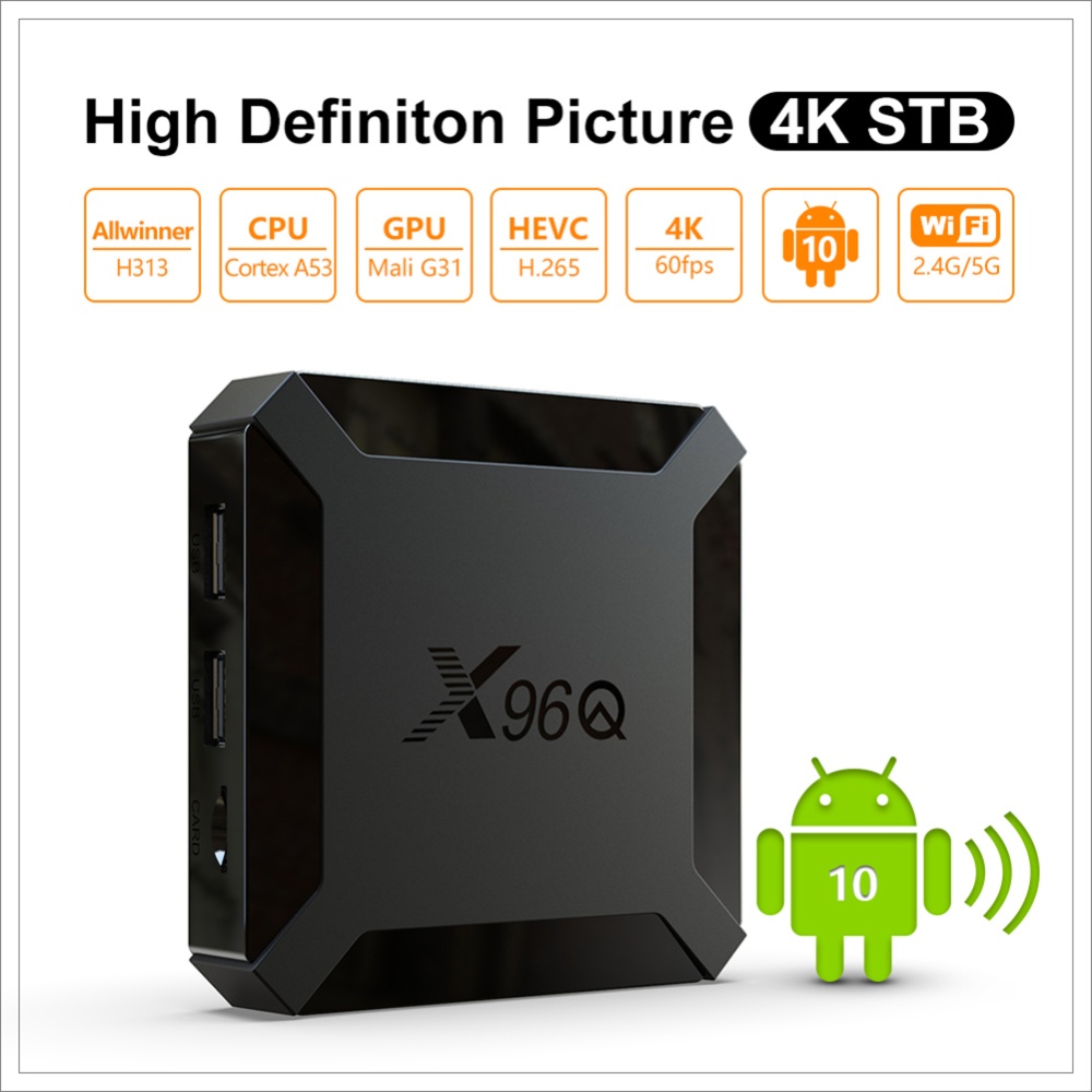 TV BOX Android 10.0 X96Q Allwinner H313 Quad Core 4K Smart 2.4G Wifi X96 Q Set Top Box U.S. regulations - Image 3