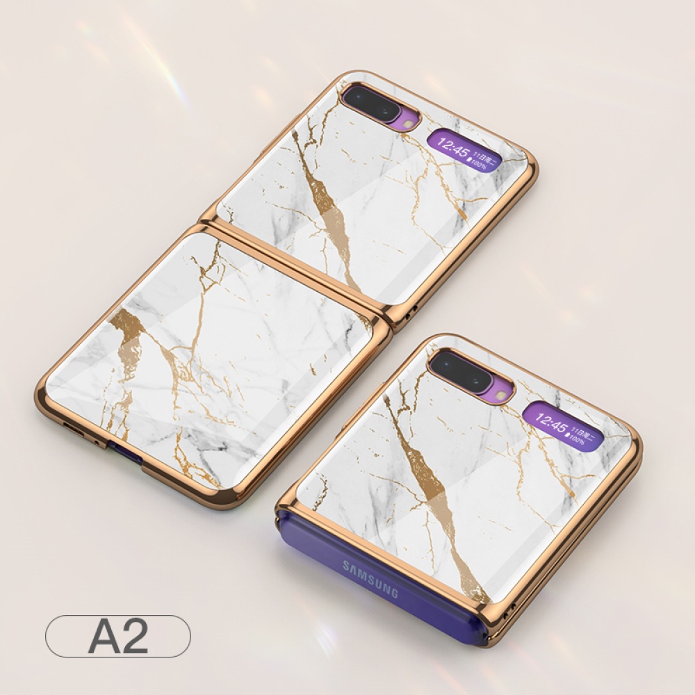 For Samsung Galaxy Z flip Foldable Cellphone Shell Electroplated Painted Folding Phone Case A11 - Image 3